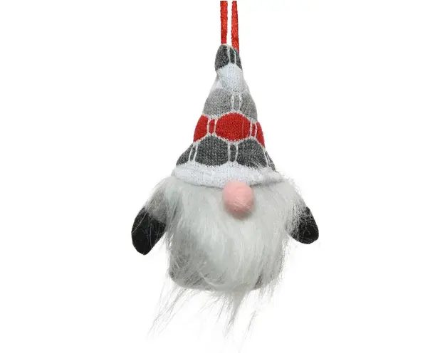 Glob Gnome w gray blouse, Decoris, 6x9x12 cm, poliester, multicolor