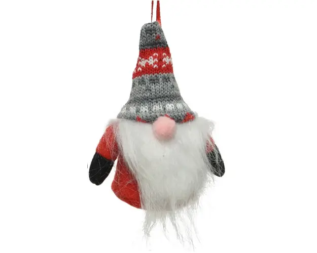 Glob Gnome w red blouse, Decoris, 6x9x12 cm, poliester, multicolor