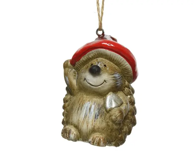 Glob Hedgehog w row, Decoris, 6x6x7.5 cm, teracota, multicolor