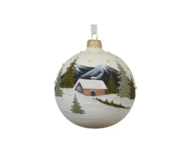 Glob Matt Snow Landscape V2, Decoris, 10 cm, sticla, multicolor