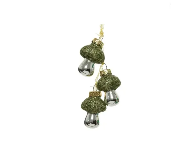 Glob Mushroom V1, Decoris, H4.5 cm, sticla, verde inchis