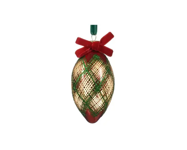 Glob Olive w check V2, Decoris, 8 cm, sticla, multicolor