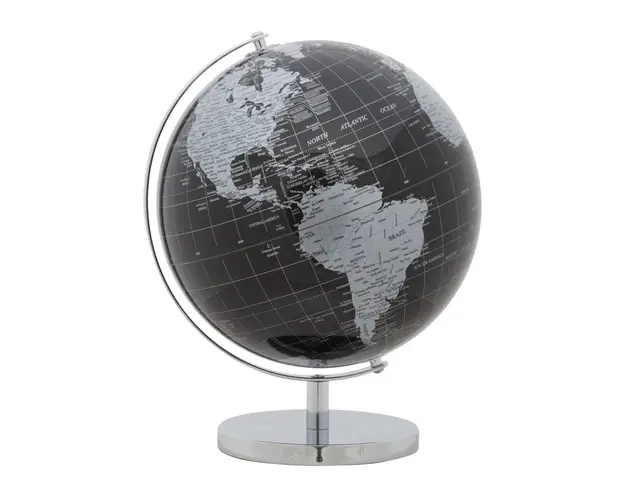 Glob pamantesc decorativ, Mauro Ferretti, 25x34 cm, plastic/fier, negru/argintiu
