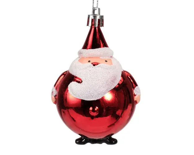 Glob Santa, Decoris, 5.5x8.5 cm, plastic, rosu lucios