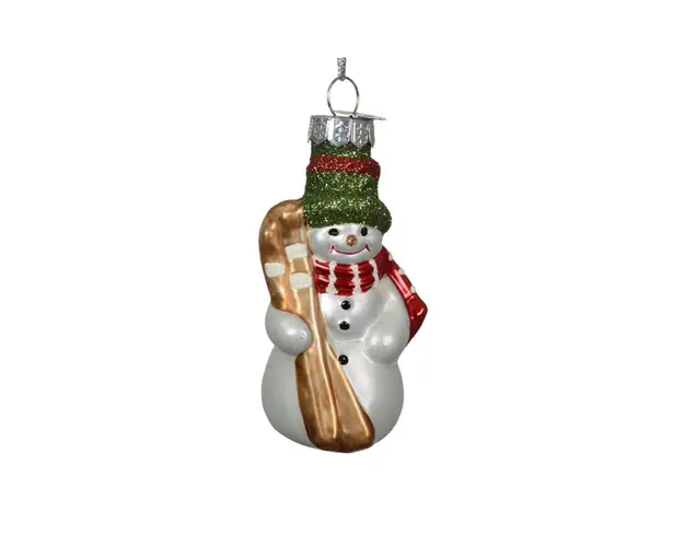 Glob Snowman V1, Decoris, 4.5x3.5x7.5 cm, sticla, alb