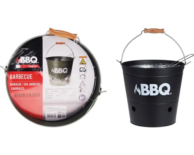 Gratar BBQ Black, 19 x 19 x 25 cm, metal, negru