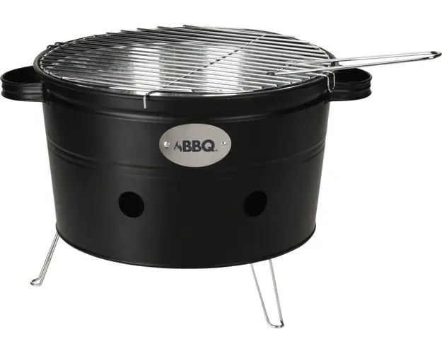 Gratar BBQ Bucket, 34.5x20 cm, metal, negru mat