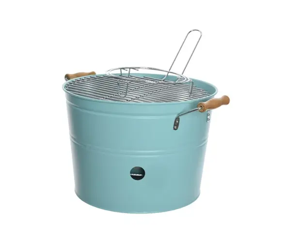 Gratar BBQ, Decoris, 33x40x24 cm, zinc, albastru deschis