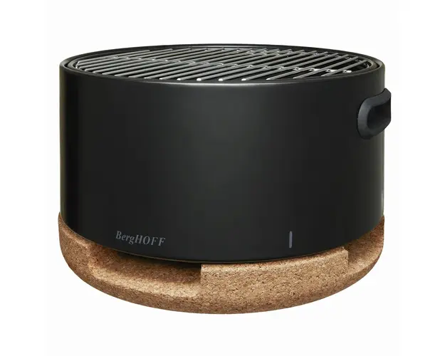 Gratar de masa BergHOFF, Leo, Ø40 x 28 cm, otel carbon, negru