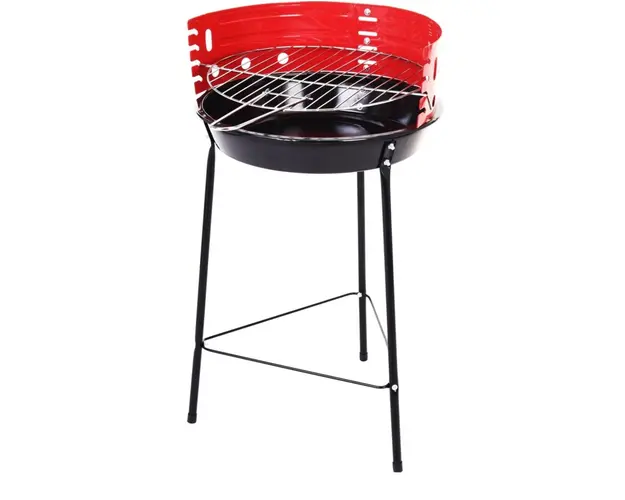 Gratar fix cu 3 picioare BBQ Half open, Ø33 cm, metal, rosu