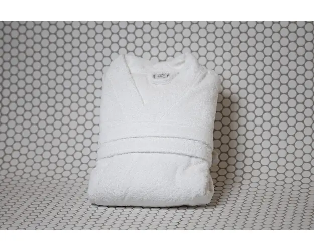 Halat de baie, Boutique Frotir, marime universala, 100% bumbac frotirat Pure Cotton, 400 gr/mp, alb