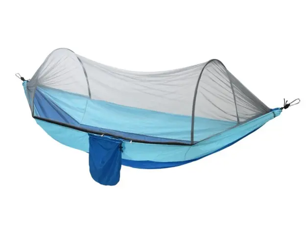 Hamac cu plasa, 140x260 cm, nailon, albastru