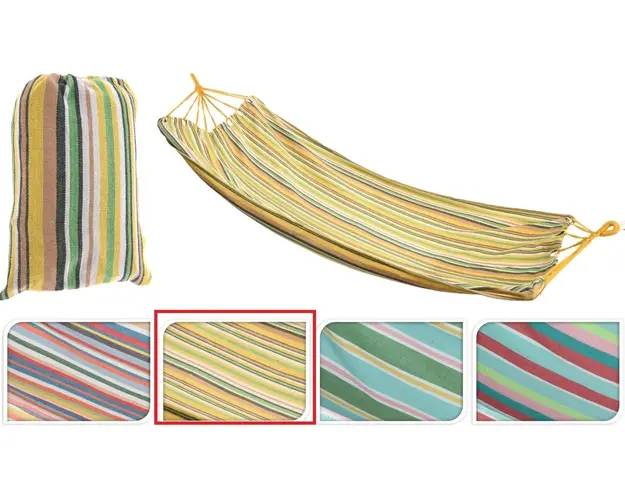 Hamac Stripe, 200x100 cm, policoton, galben /verde