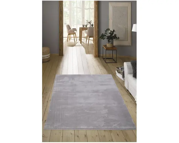 Covor de hol, HMFPUFY-3 DİK, 80x250 cm, Poliester, Gri deschis