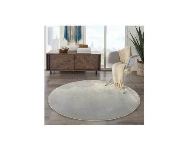 Covor, HMFPUFY-3 YUVARLAK, Poliester, Gri deschis