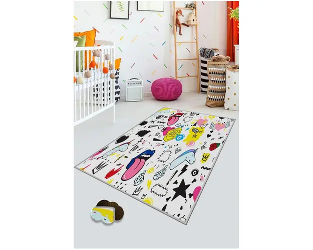 Covor de hol, HMNT193, 100x150 cm, Poliester, Multicolor