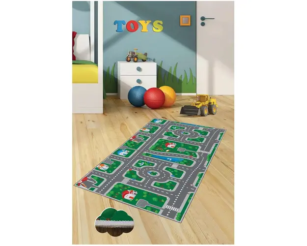 Covor de hol, HMNT462, 80x200 cm, Poliester, Multicolor