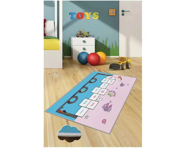 Covor de hol, HMNT465, 80x200 cm, Poliester, Multicolor