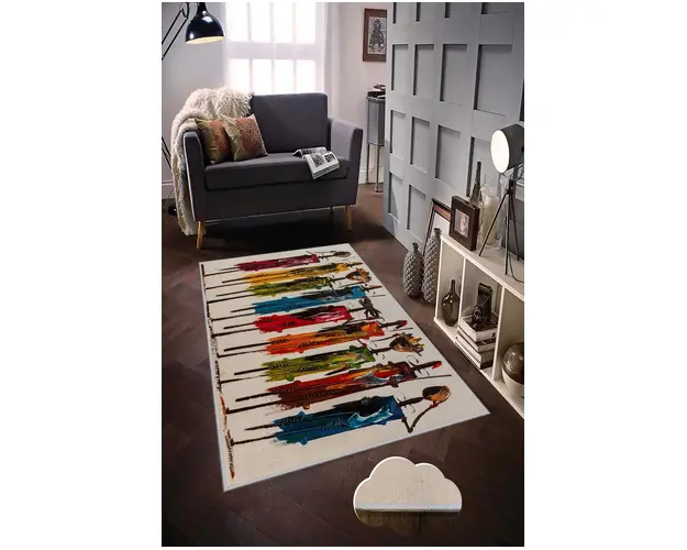 Covor de hol, HMNT47, 100x200 cm, Poliester, Multicolor