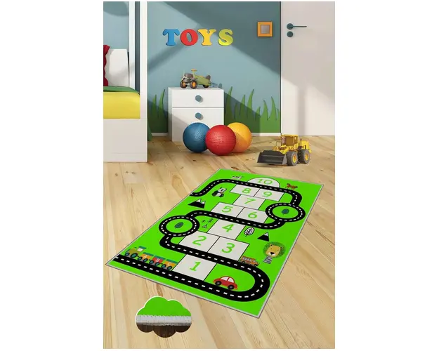 Covor de hol, HMNT471, 100x150 cm, Poliester, Multicolor