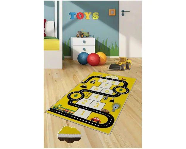 Covor de hol, HMNT472, 80x200 cm, Poliester, Multicolor