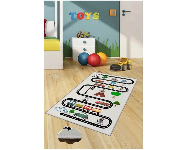 Covor de hol, HMNT515, 80x200 cm, Poliester, Multicolor