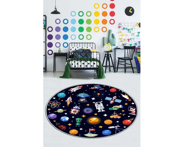 Covor, HMNT926, 130x130 cm, Poliester, Multicolor