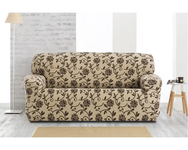 Husa canapea elastica-stretch, 2 locuri, Belmarti, Acapulco, jacquard premium, bej