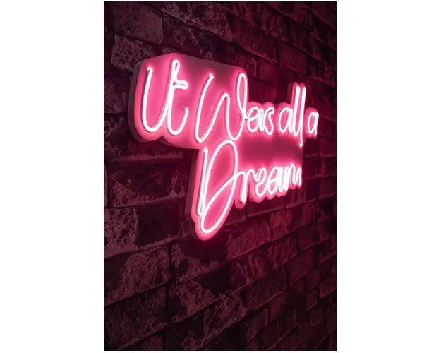 Decoratiune luminoasa LED, It was all a Dream, Benzi flexibile de neon, DC 12 V, Roz
