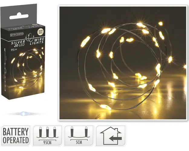 Instalatie Silverwire LED, 20 LED-uri, 95 cm, lumina calda