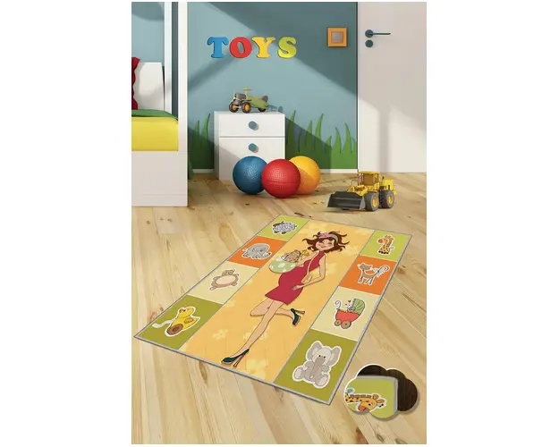 Covor de hol, KHMFESTO0012KEÇE, 100x150 cm, Poliester, Multicolor