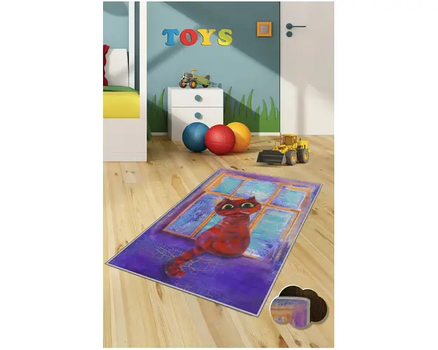 Covor de hol, KHMFESTO003KEÇE, 100x150 cm, Poliester, Multicolor