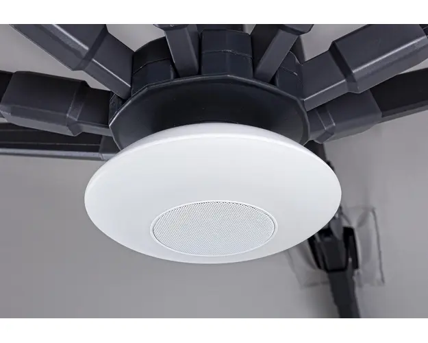 Lampa cu difuzor Bluetooth pentru umbrela de gradina Speaker, Bizzotto, Ø15 cm, LED, cu telecomanda