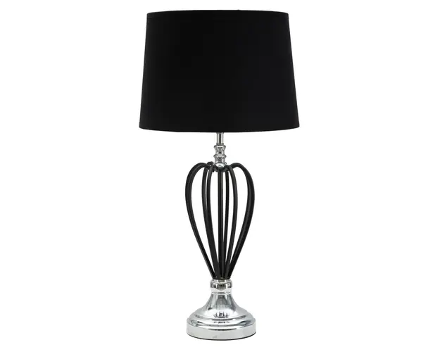 Lampa de masa Darkly Silver, Mauro Ferretti, 1 x E27, 40W, fier/poliester, negru/argintiu
