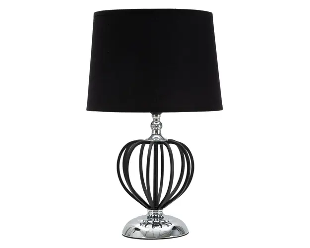 Lampa de masa Darky Silver, Mauro Ferretti, Ø28 x 44.5 cm, 1 x E27, 40W, fier/PVC/textil