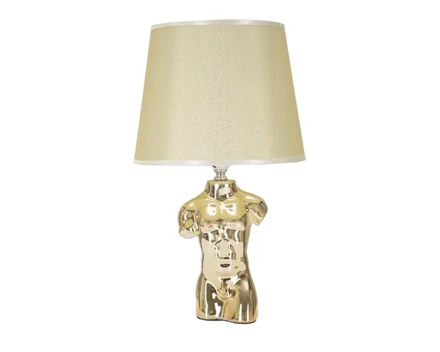 Lampa de masa, Glam Man, Mauro Ferretti, 1 x E27, 40W, 25 x 25 x 42.5 cm, ceramica/fier/textil, auriu