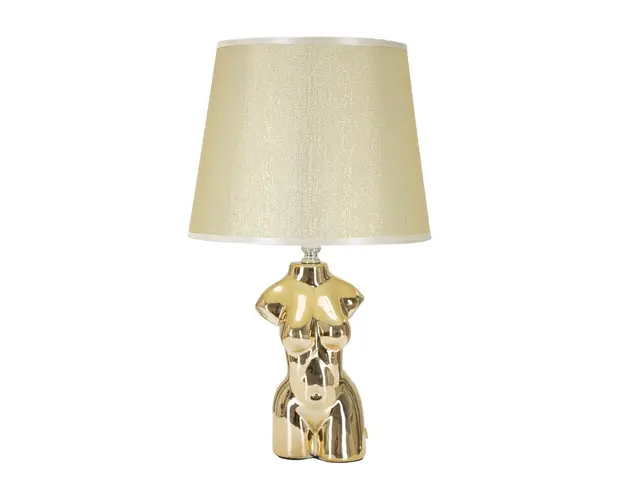 Lampa de masa, Glam Woman, Mauro Ferretti, 1 x E27, 40W, Ø25 x 42.5 cm, ceramica/fier/textil, auriu