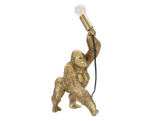 Lampa de masa, Gorilla, Mauro Ferretti, 1 x E14, 25W, 22.5 x 16 x 40 cm, polirasina, auriu