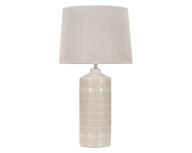 Lampa de masa, Graphs Light, Mauro Ferretti, 1 x E27, 40W, Ø30 x 55 cm, ceramica/fier/textil, crem