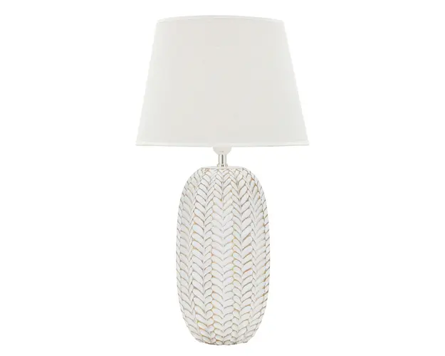 Lampa de masa Leaf, Mauro Ferretti, 1x E27, 40W, 35x65 cm, polirasina/fier/textil, auriu/alb