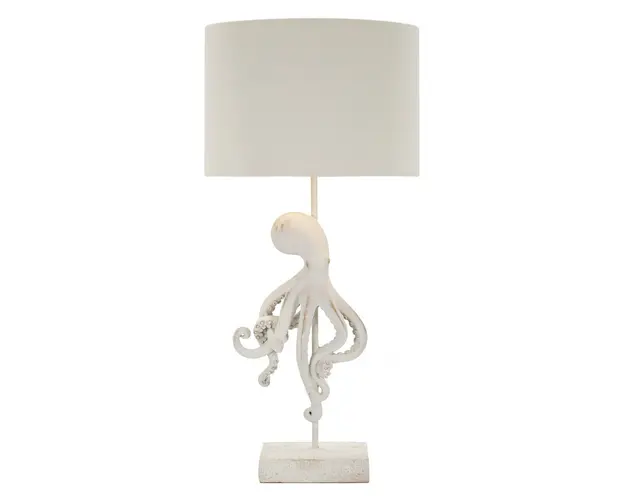 Lampa de masa Octopus, Mauro Ferretti, 1x E27, 40W, 30.5x64.5 cm, polirasina/fier/textil, alb