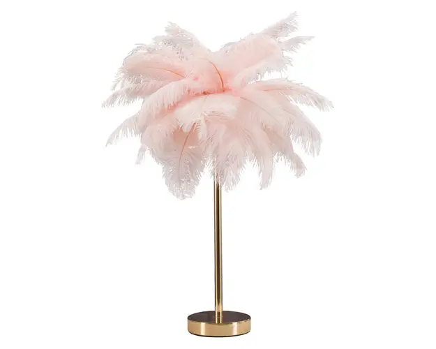 Lampa de masa Palm Pink, Mauro Ferretti, Ø40 x 55 cm, 2 x E14, 40W, fier, roz/auriu