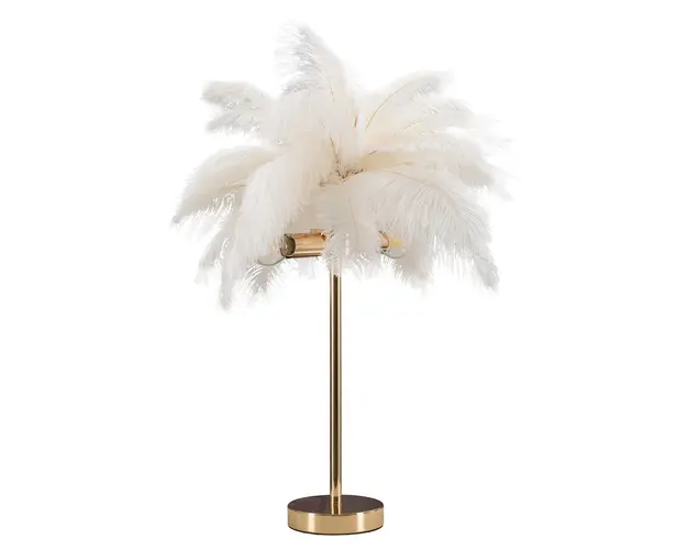 Lampa de masa Palm White, Mauro Ferretti, Ø40 x 55 cm, 2 x E14, 40W, fier, auriu/alb