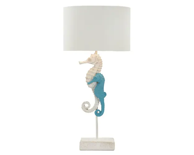 Lampa de masa Sea Horse, Mauro Ferretti, 1x E27, 40W, 30.5x66.5 cm, polirasina/fier/textil, multicolor