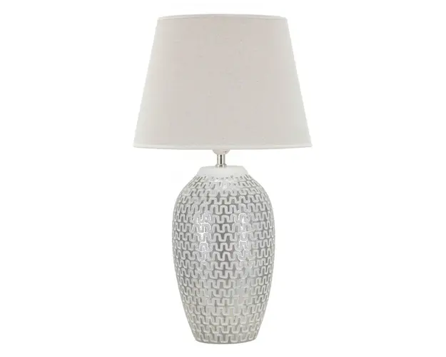 Lampa de masa Wave, Mauro Ferretti, 1x E27, 40W, 35x65 cm, polirasina/fier/textil, auriu/alb