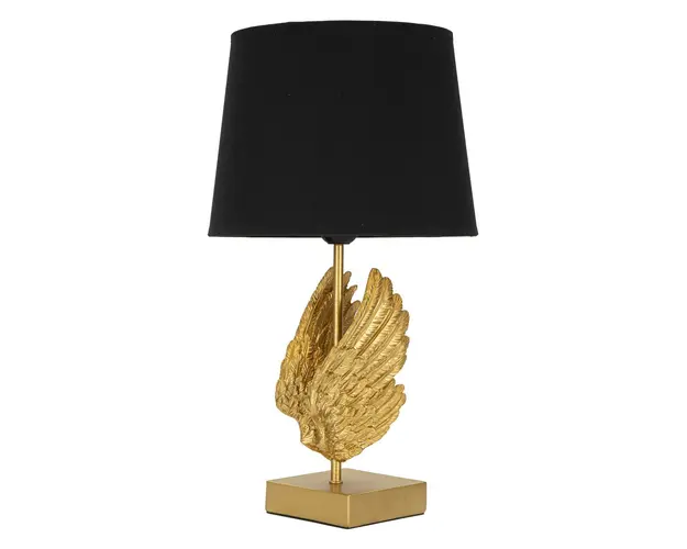 Lampa de masa, Wings, Mauro Ferretti, 1 x E27, 40W, Ø25 x 45 cm, fier/polirasina/textil, auriu/negru
