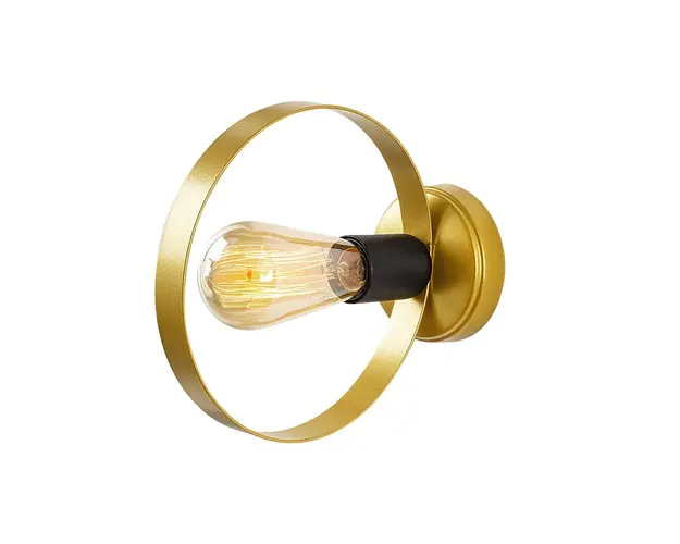 Lampa de perete Opviq Halka, 20x23 cm, E27, 100 W, negru/auriu