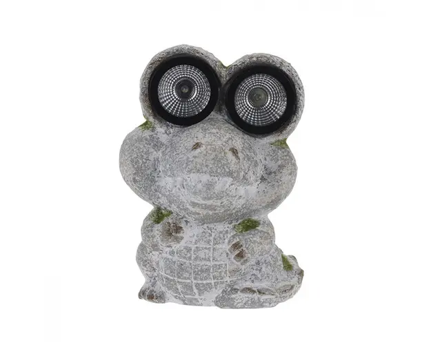 Lampa solara de gradina din ceramica Crocodile