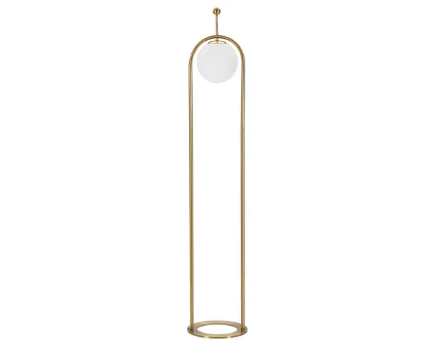 Lampadar Glamy Arc , Mauro Ferretti, Ø28 x 168 cm, 1 x E27, 40W, fier/sticla, auriu/alb