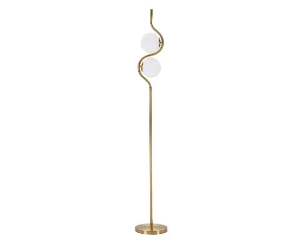 Lampadar Glamy, Mauro Ferretti, Ø25 x 168 cm, 2 x E14, 40W, fier/sticla, auriu/alb